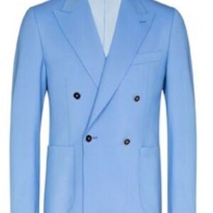 Dolce & Gabbana Blue Cashmere Silk Slim Fit Blazer Light Blue Size It 50/ US 40
